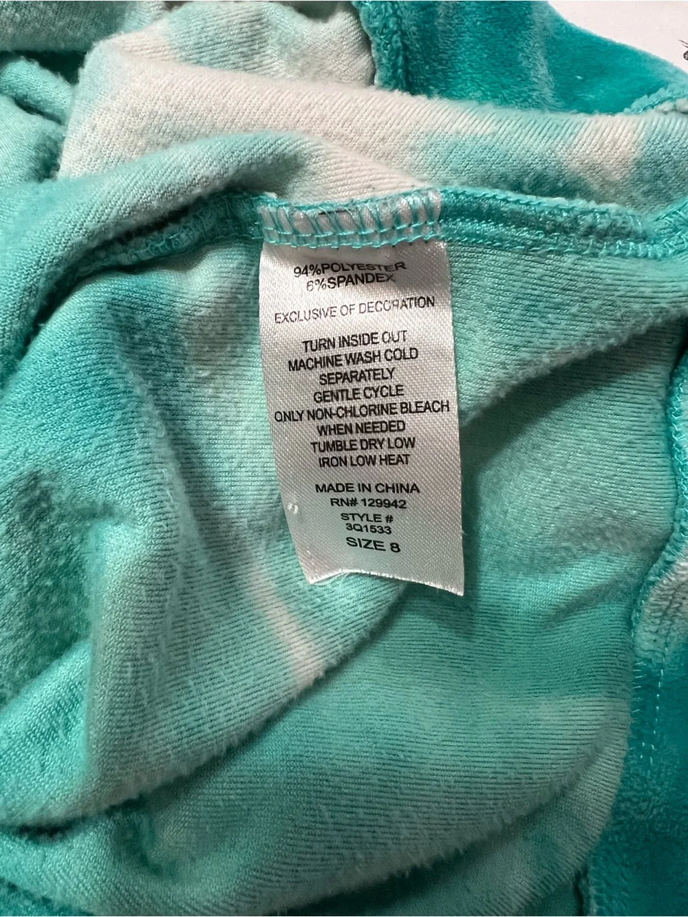 btween Teal and White Tie-Dye Crewneck Sweater
